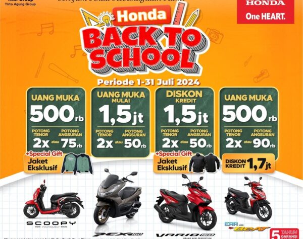 Ada Promo Juli Back To School di Tirto Agung Motor Sidoarjo, Sikat!