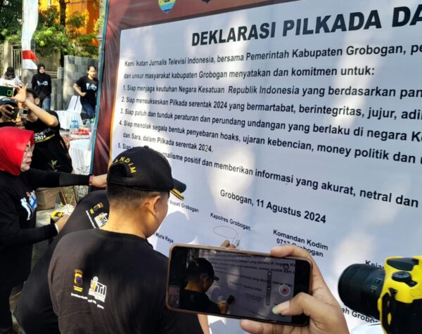 KPU Grobogan Gandeng IJTI Muria Raya Deklarasikan Pilkada Damai