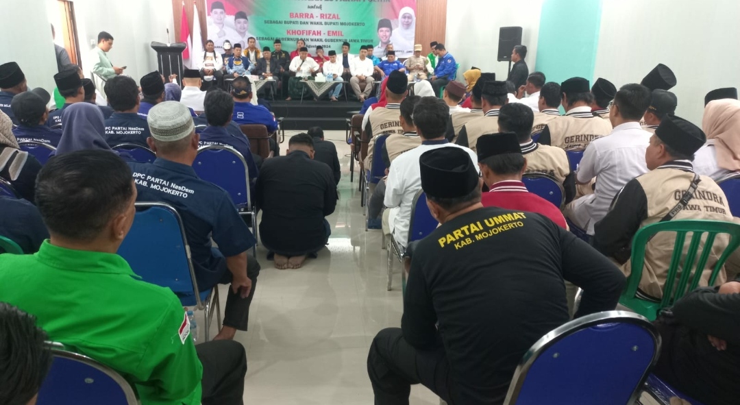 Deklarasi 13 parpol untuk Gus Barra-Dr Rizal, Minggu (4/8/2024). (Redaksi/kabarterdepan.com) 