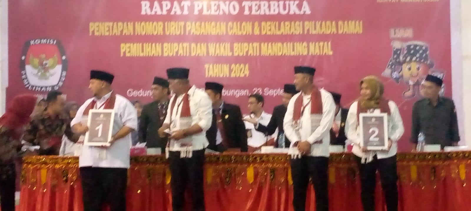 Pengundian Nomor Urut PIlkada Madina, Harun-Ichwan 01 dan Saepullah-Atika 02