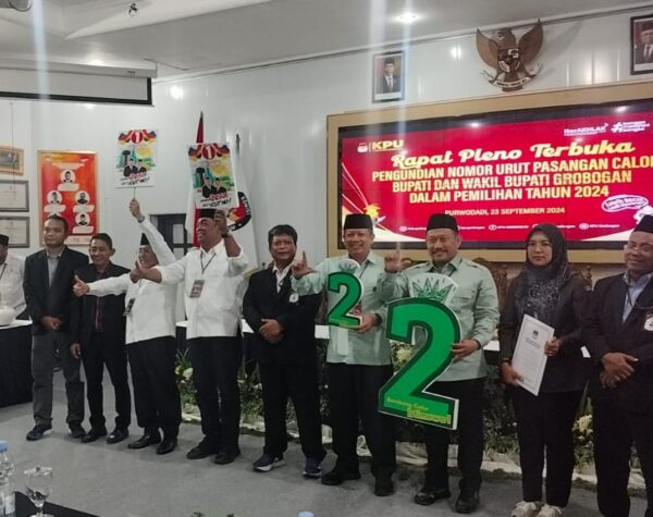 Nomor Urut Pilkada Grobogan: Hadi-Sugeng 01 dan Bambang-Catur 02
