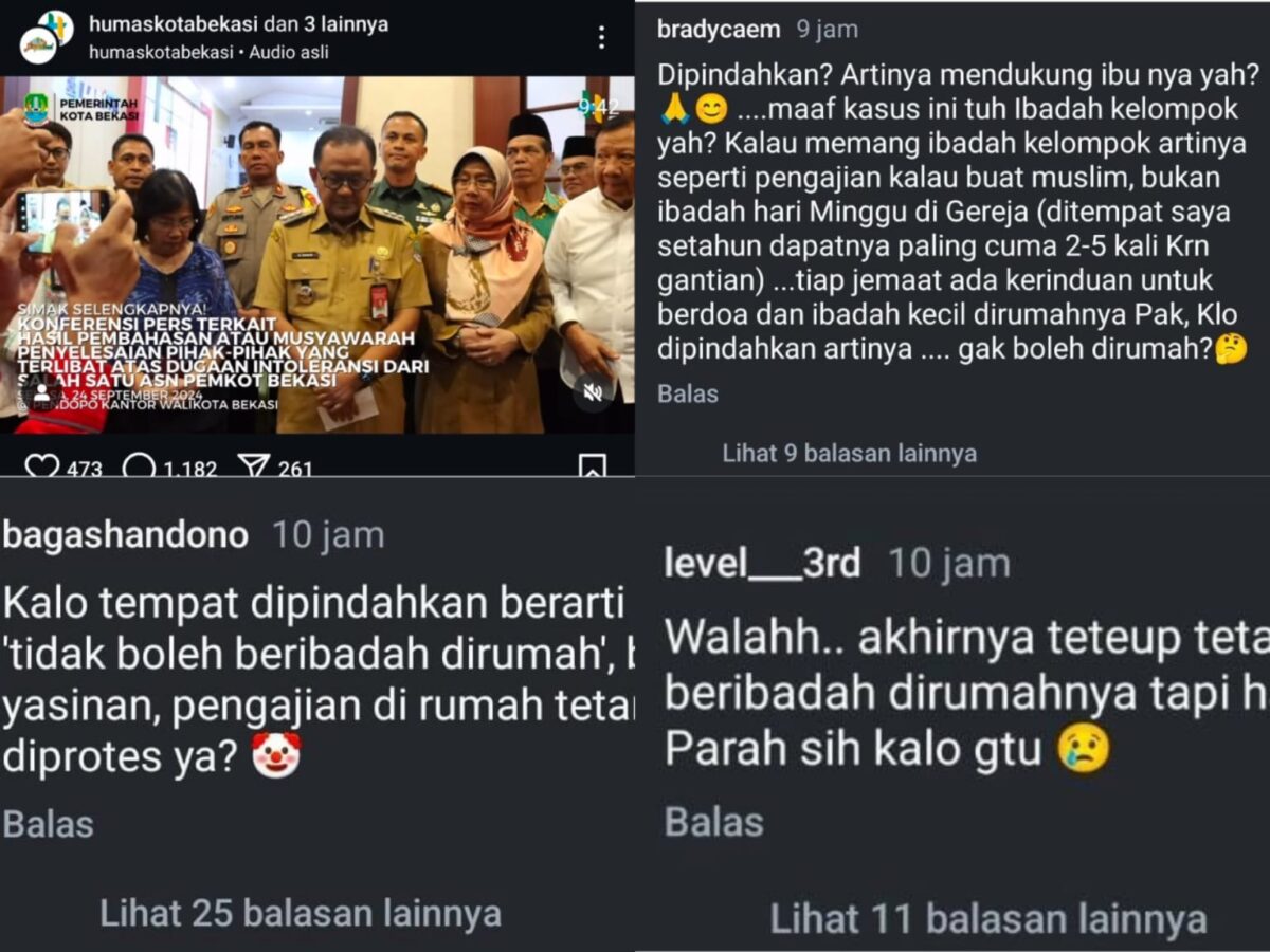 Tangkapan layar video konferensi pers terkait dugaan intoleransi yang dilakukan Oknum ASN Kota Bekasi dan komentar Netizen (Redaksi / Kabarterdepan.com) 