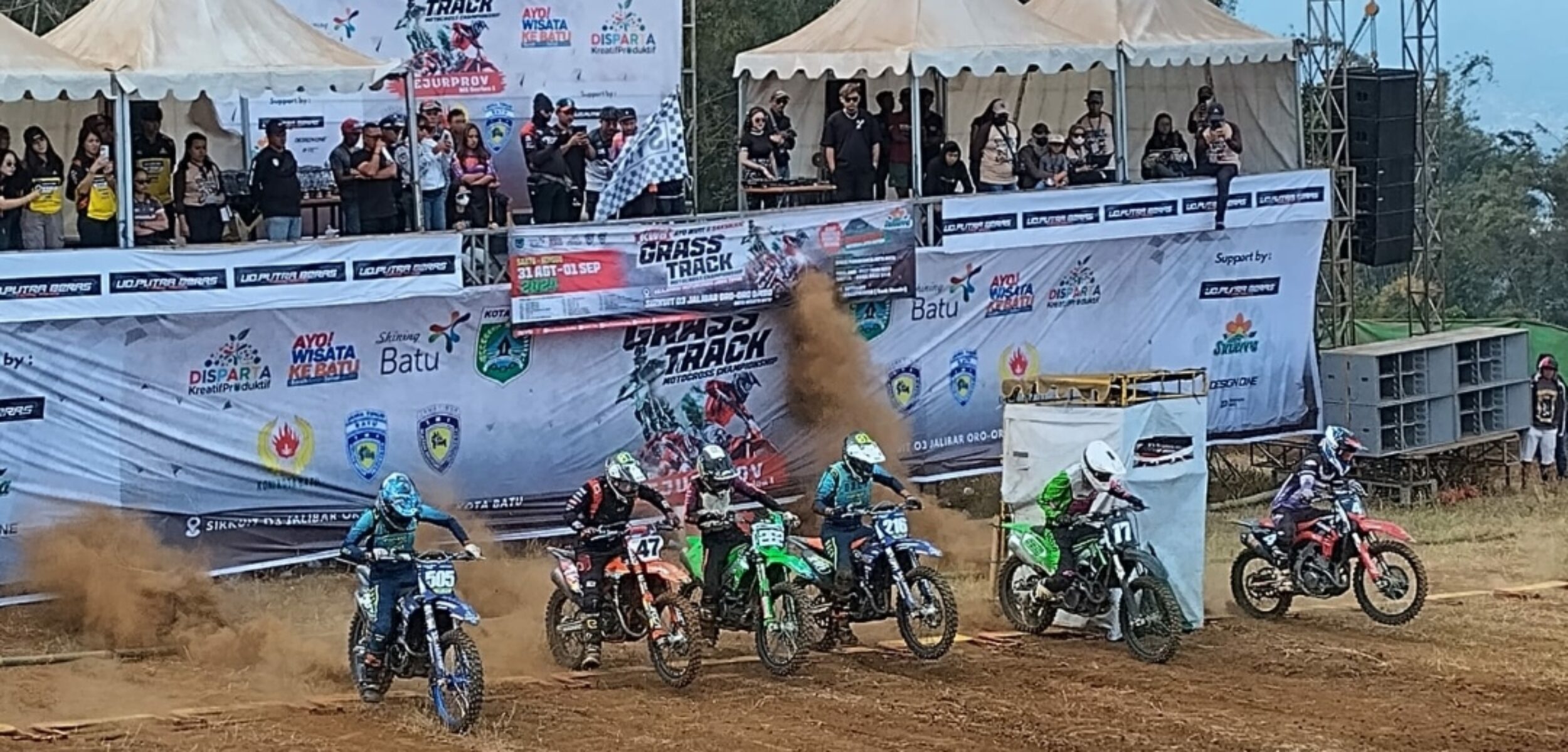 Sedot Ribuan Pengunjung, Disparta Kota Batu Sukses Gelar Event Sport KWB Grass Track Motorcross Championship
