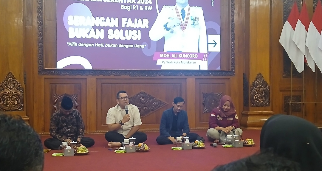 Edukasi Politik Hajar Serangan Fajar di Kota Mojokerto, Mas PJ: Jangan Pilih Pemimpin Karena Duitnya