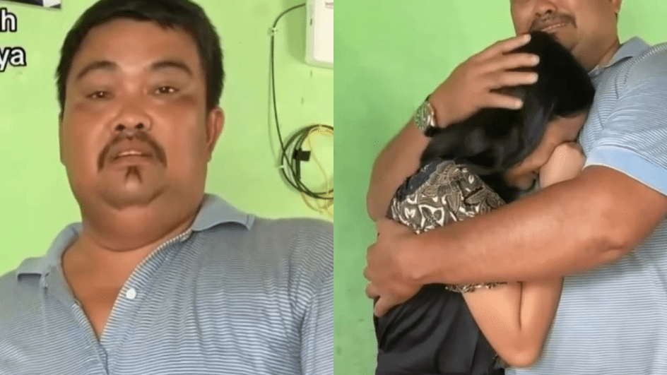 Potret ayah dan gadis saat ingin meminta keadilan. (Redaksi / Kabarterdepan.com)