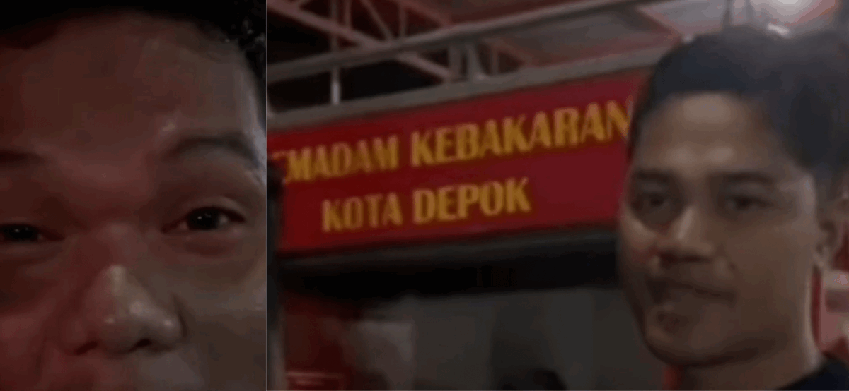Potret petugas pemadam kebakaran yang tampak emosi. (Redaksi / Kabarterdepan.com)