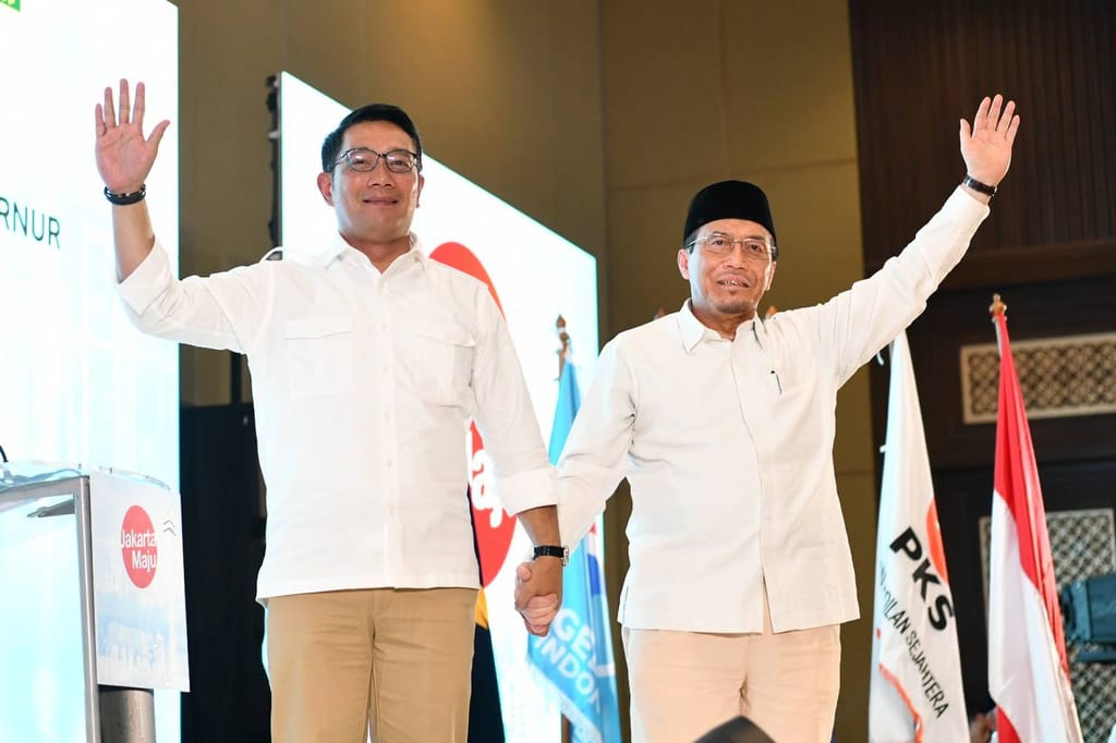 Potret pasangan calon gubernur DKI Jakarta, Ridwan Kamil-Suswono. ( @PKS Foto / Kabarterdepan.com)