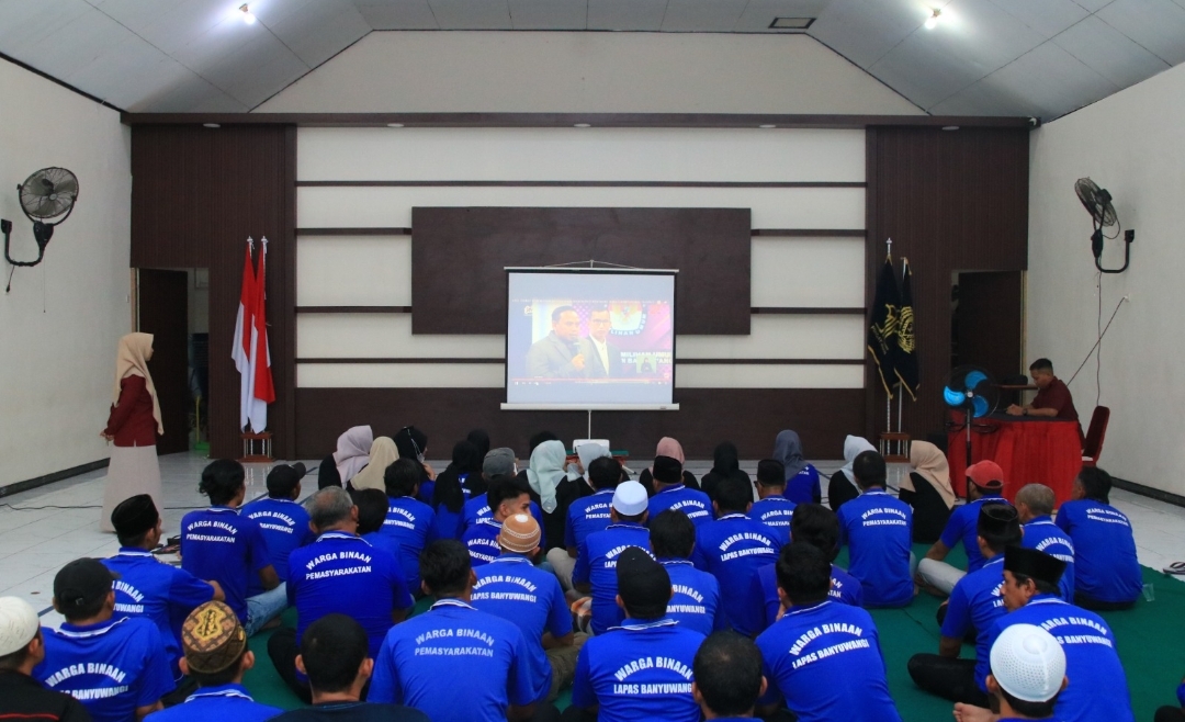 Antusiasnya Warga Binaan Lapas Banyuwangi Nobar Debat Pamungkas Pilkada 2024