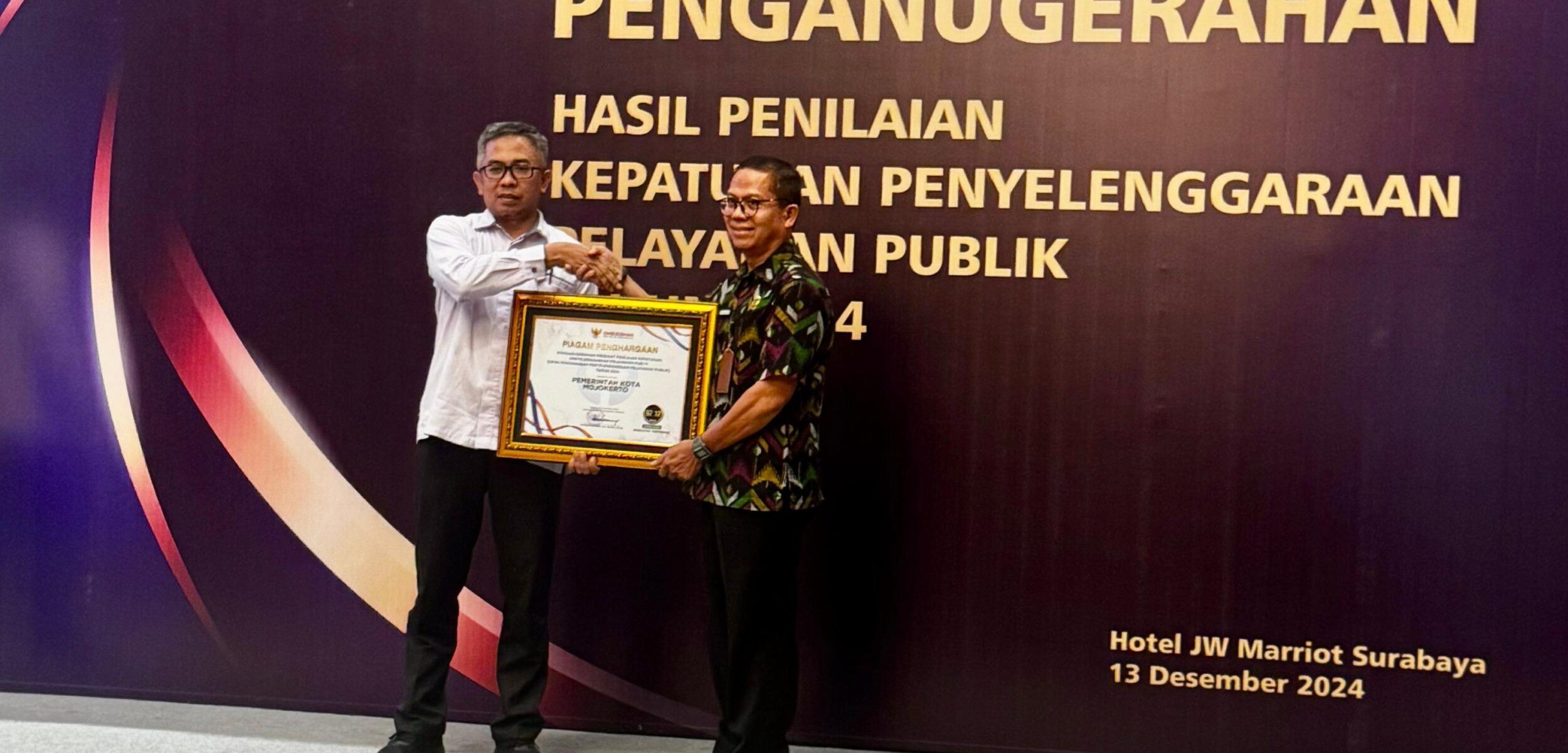 Pemkot Mojokerto Raih Opini Kualitas Tertinggi dari Ombudsman RI