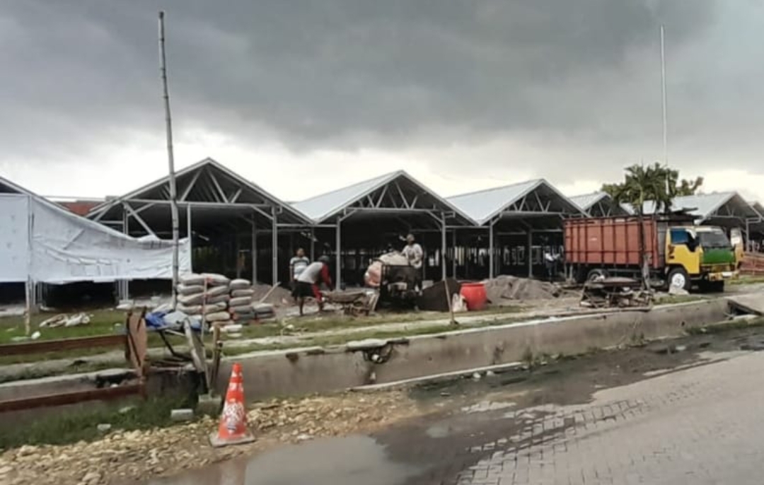 Disperindag Grobogan Pastikan Pembangunan Pasar Darurat Gubug Rampung Akhir Desember