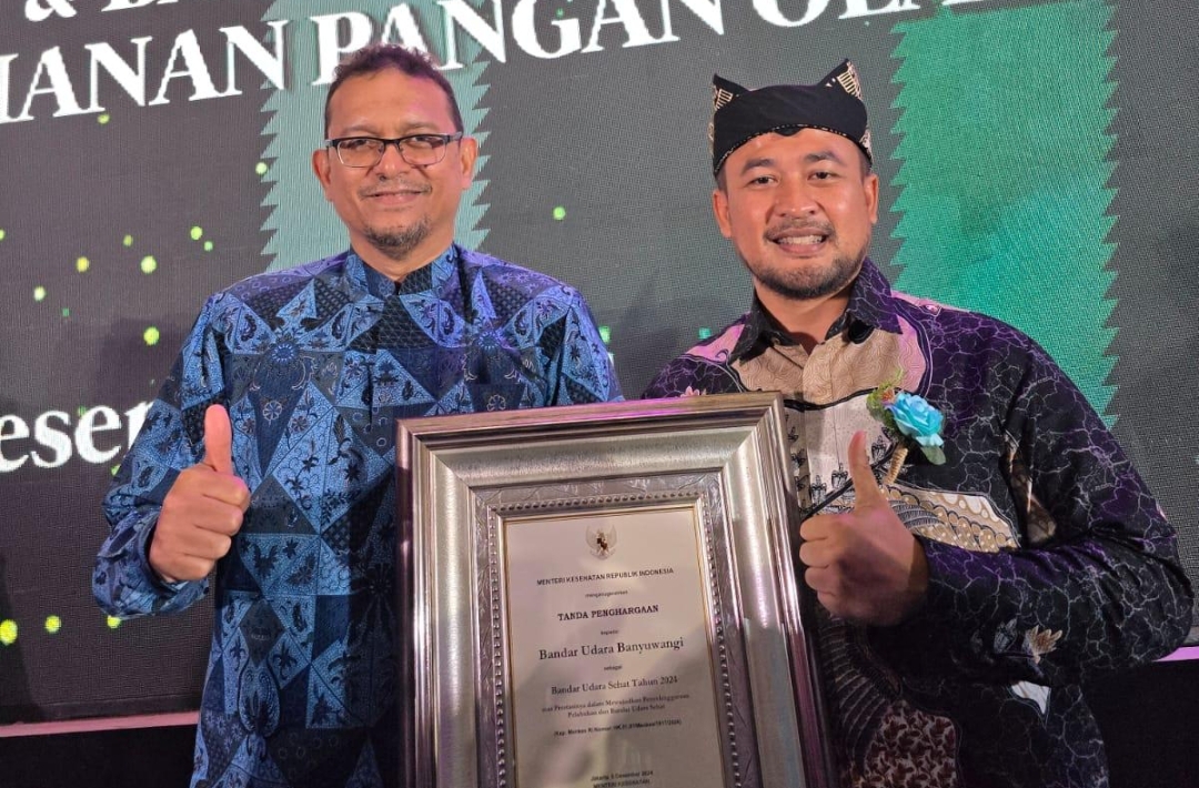 Satu-Satunya di Jatim, Banyuwangi Raih Penghargaan Bandara Sehat 2024 dari Kemenkes RI