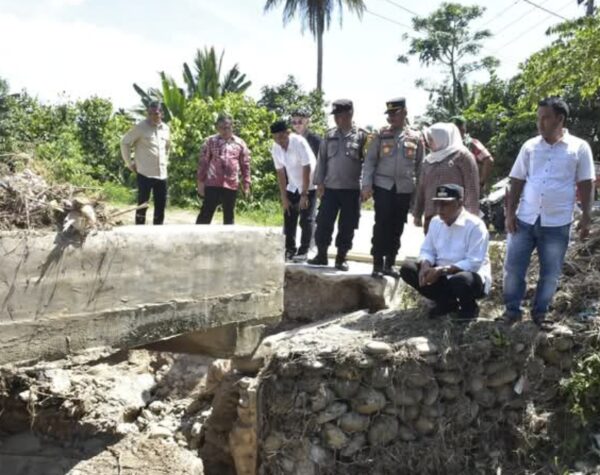 Tinjau Jembatan Nyaris Ambruk di Desa Tambiski, Begini Arahan Bupati Madina