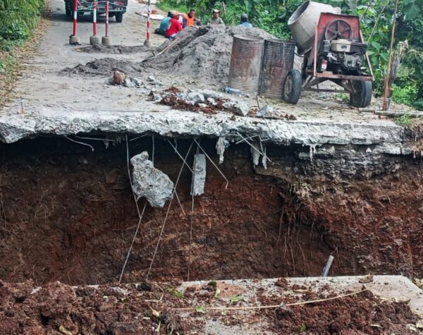 Alokasi Perbaikan Longsor Jalan Gabugan -Sumberlawang Sragen Telan Anggaran Rp 200 Juta.