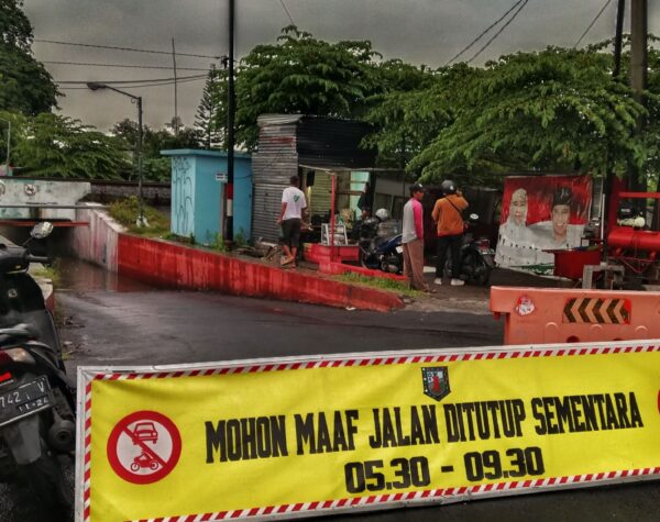 Hujan Deras Rendam Underpass Benteng Pancasila Mojokerto, Akses Jalan Ditutup Sementara