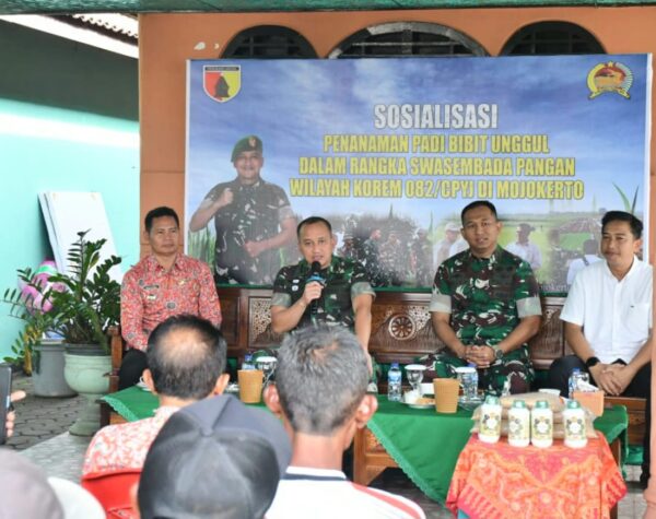 Danrem 082/CPYJ Pantau Penanaman Bibit Unggul Padi Berbasis Teknologi Satelit di Mojokerto