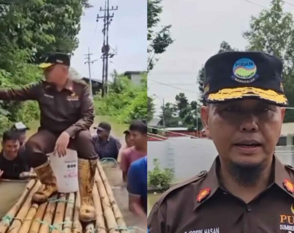 Naik Rakit Bak Raja Saat Tinjau Banjir Dihujat Warganet, Dirut PUDAM Bangkalan: Itu Bukan Ide Saya