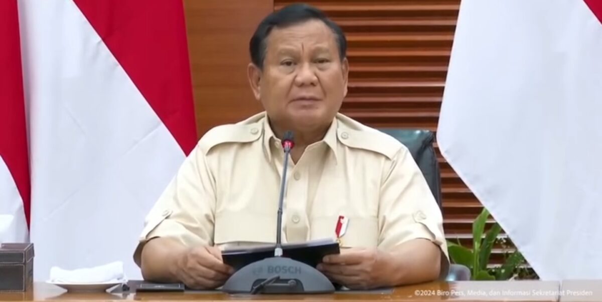 Presiden Prabowo mengumumkan kenaikan PPN dari 11 persen menjadi 12 Persen hanya untuk Barang dan Jasa Mewah, Selasa (31/12/2024) (Redaksi / Kabarterdepan.com) 
