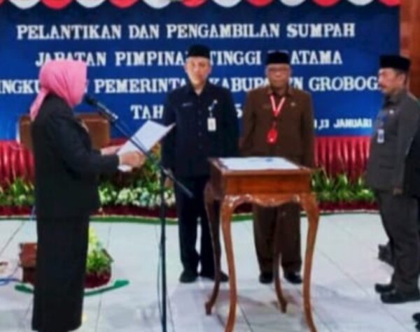 Isi Kekosongan Kepala OPD, Tiga Pejabat Tinggi Pratama Dilantik Bupati Grobogan