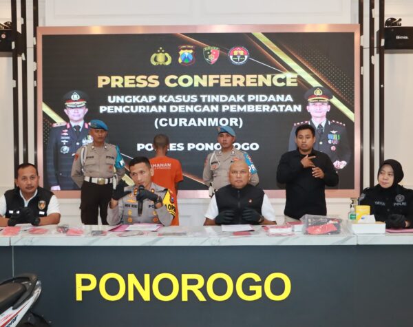 Polres Ponorogo Ungkap Kasus Curanmor, Tersangka Residivis Diamankan