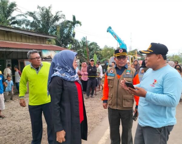 Wabup Dharmasraya Tinjau Putusnya Jalan Lintas Sumatera di Perbatasan Jambi-Sumbar