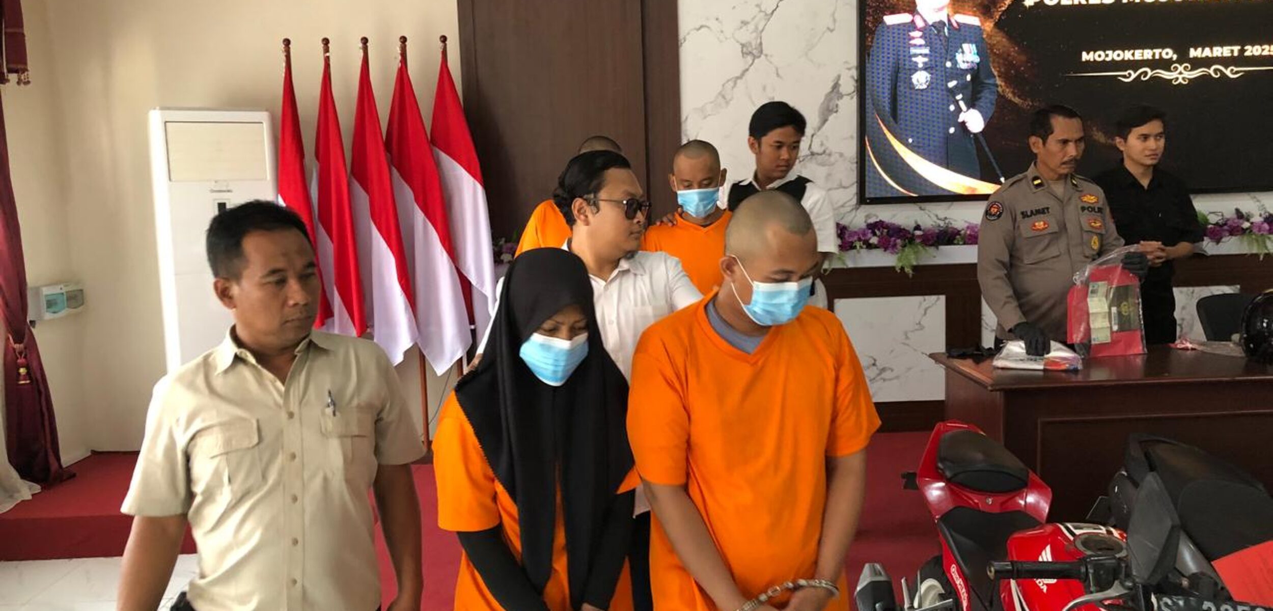 Polisi Bekuk Pasutri yang Nekat Curi Motor di Kota Mojokerto