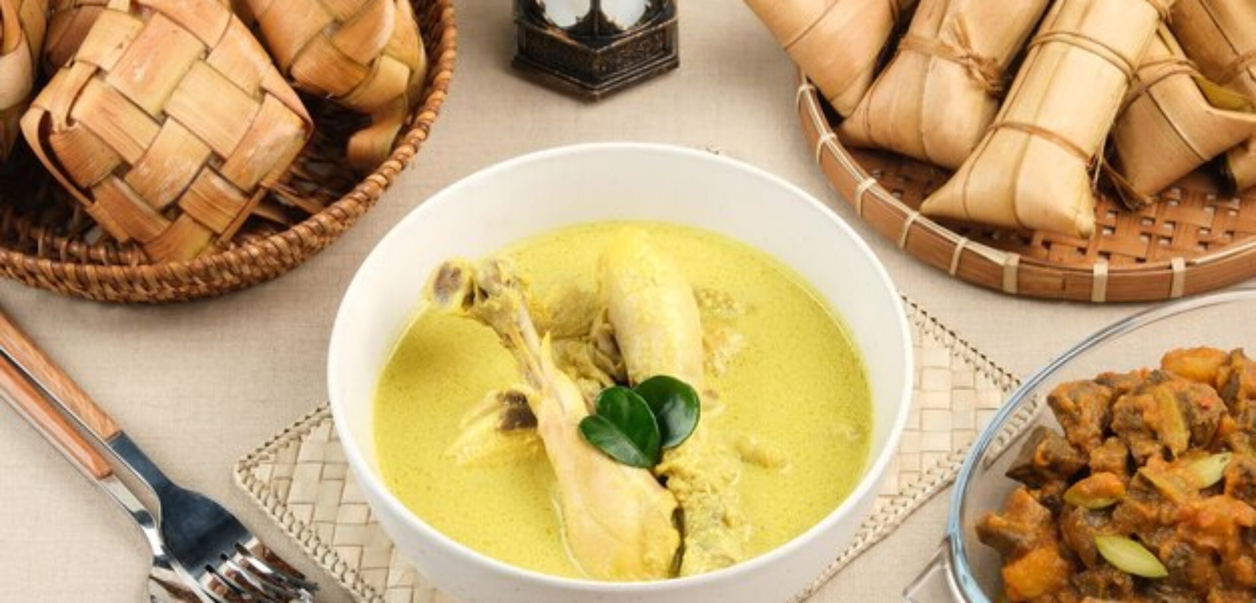 opor ayam served with ketupat sambal goreng ati popular eid al fitr 583400 7470