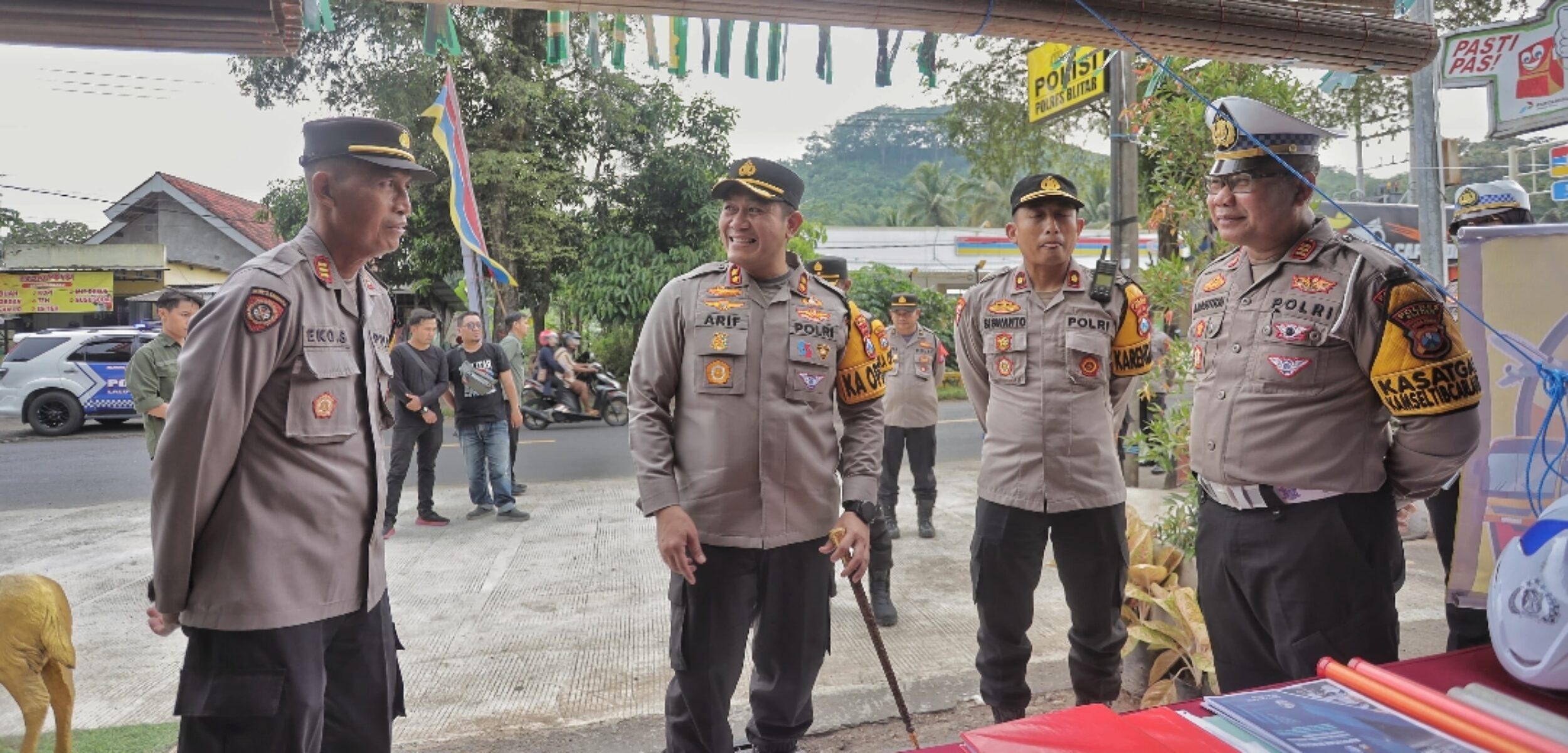 Kapolres Blitar Tinjau Pos Pengamanan, Pastikan Pemudik Nyaman di Perjalanan