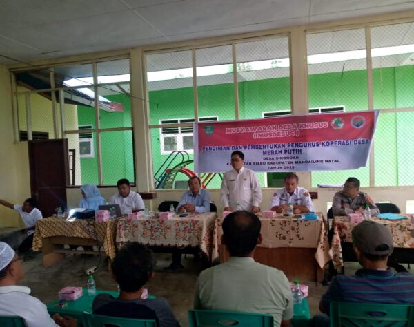 Desa Sinonoan Jadi Desa ke-12 di Kecamatan Siabu yang Bentuk Koperasi Merah Putih