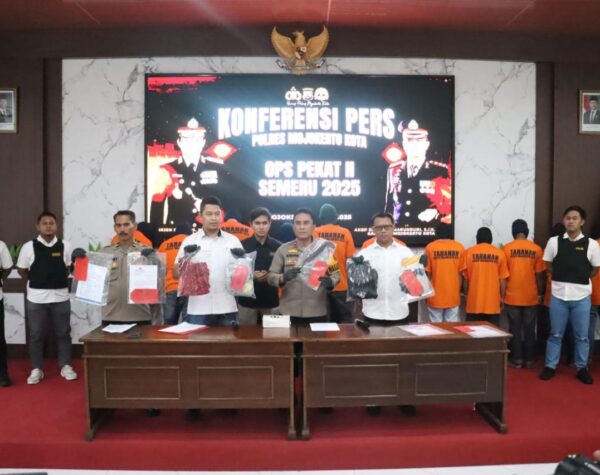 Operasi Pekat II Semeru 2025, Polres Mojokerto Kota Tangkap 18 Pelaku Tindak Premanisme