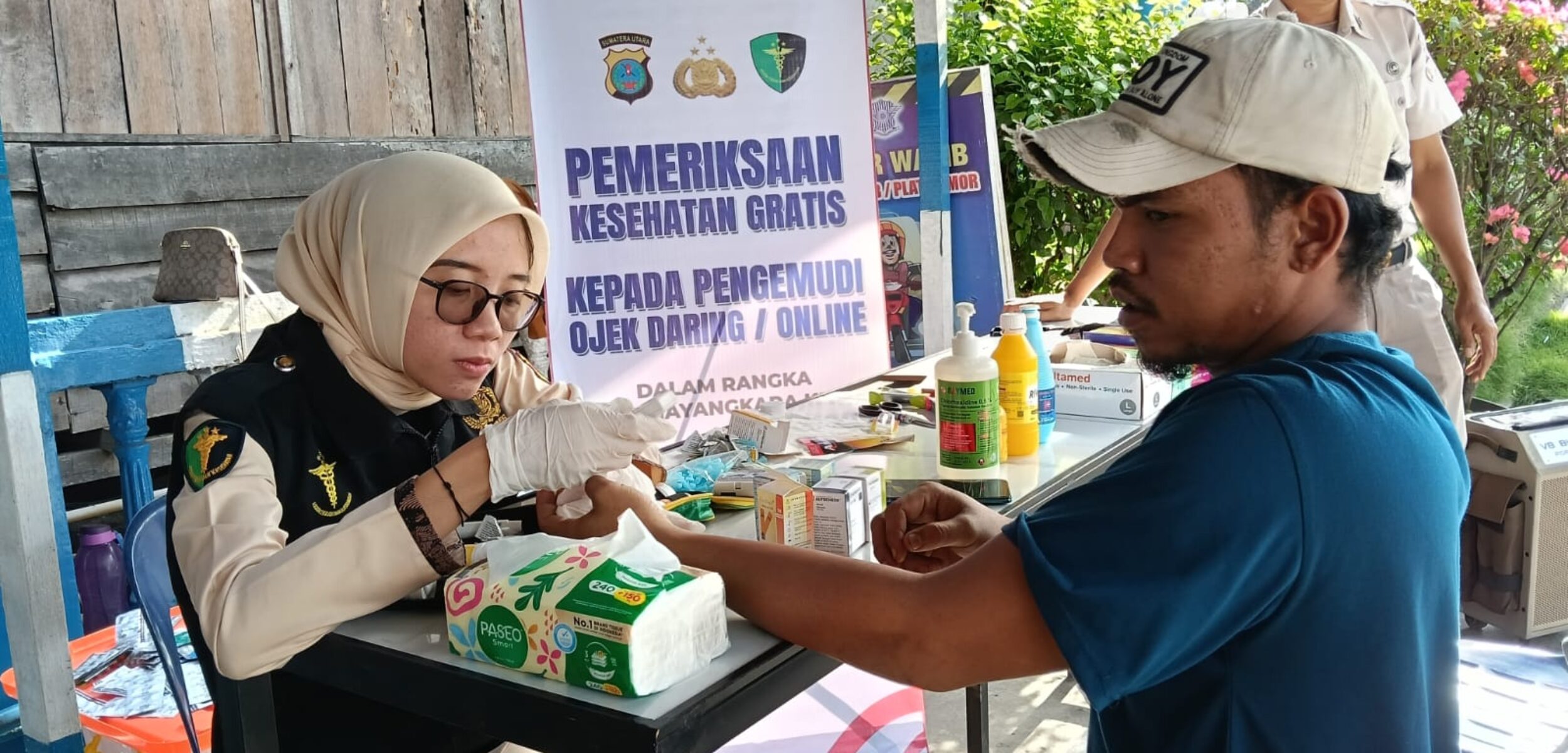 Sambut HUT Ke-79 Bhayangkara, Satlantas-Sidokkes Polres Madina Gelar Bakti Kesehatan Gratis