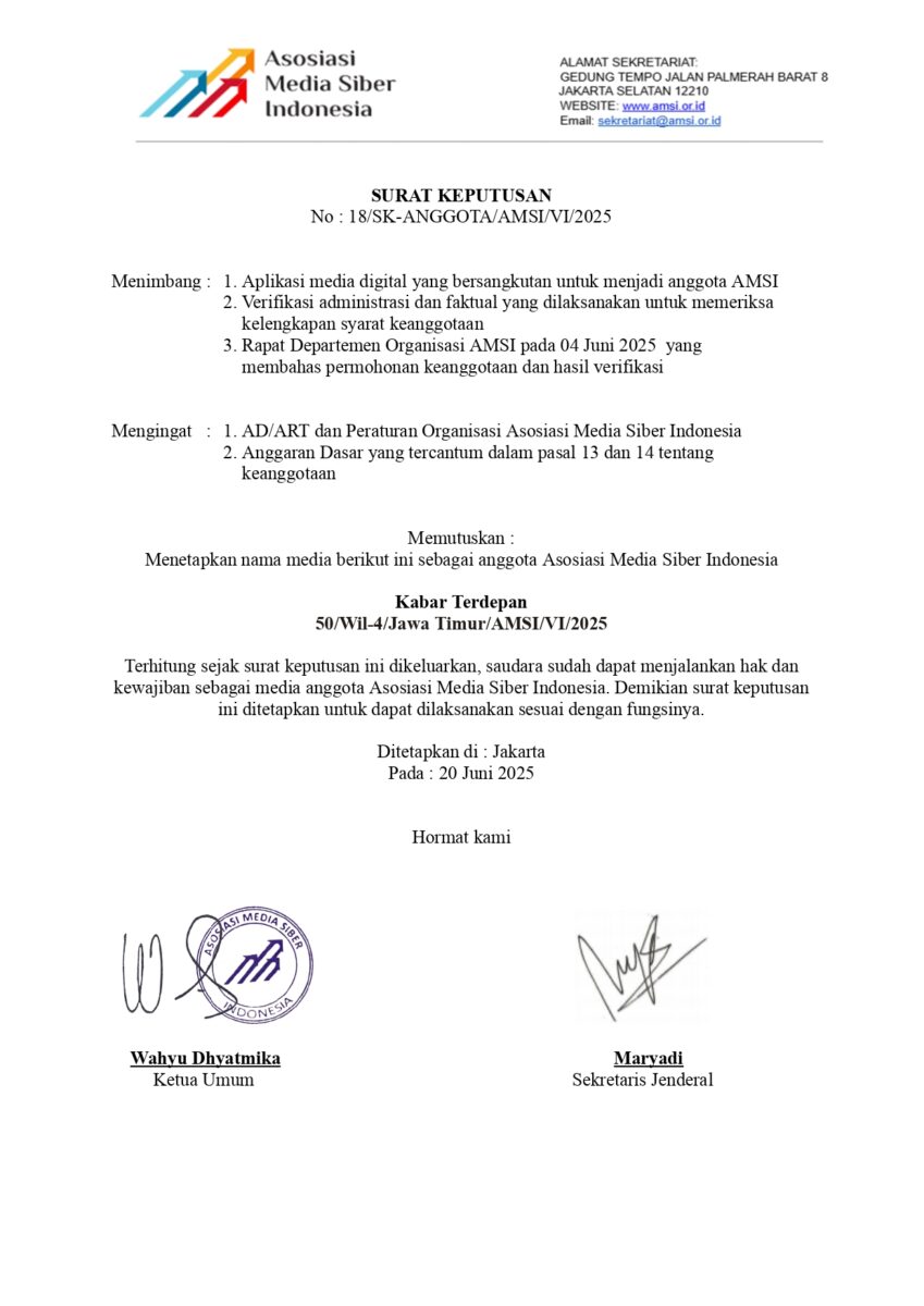 SK Anggota Kabar Terdepan Jatim page 0001