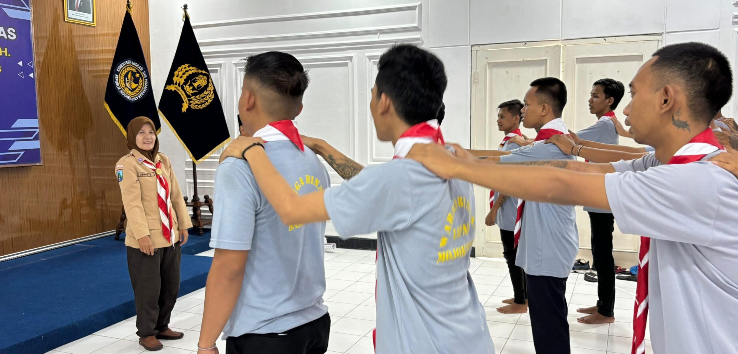 Warga Binaan Lapas Mojokerto Antusias Ikuti Kegiatan Kepramukaan