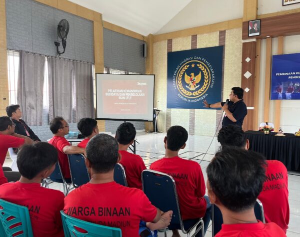 Warga Binaan Lapas Pemuda Madiun Antusias Ikuti Paparan Pelatihan Kemandirian Budidaya dan Pengelolaan Lele