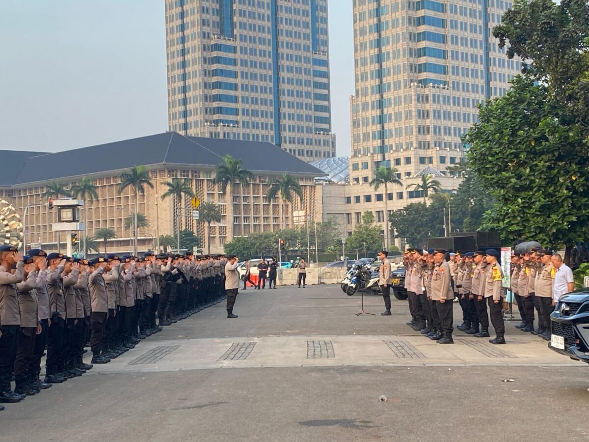 Polri mengerahkan total 1.632 personel gabungan untuk mengamankan aksi penyampaian pendapat oleh kelompok pengemudi ojol