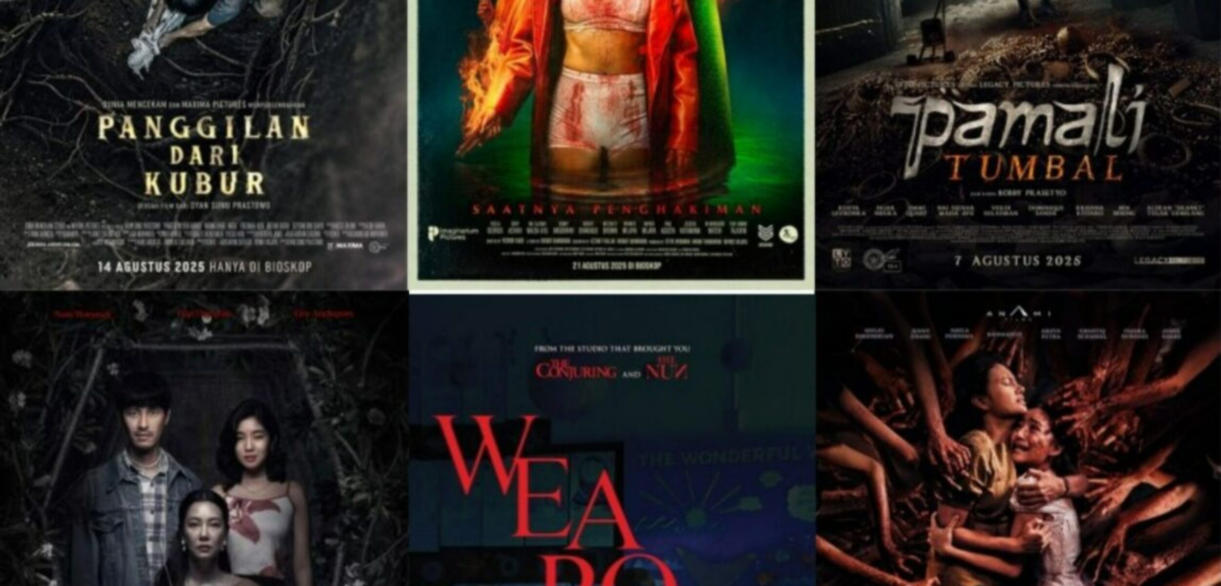 Sederet film horor baru yang tayang di bioskop Agustus 2025.