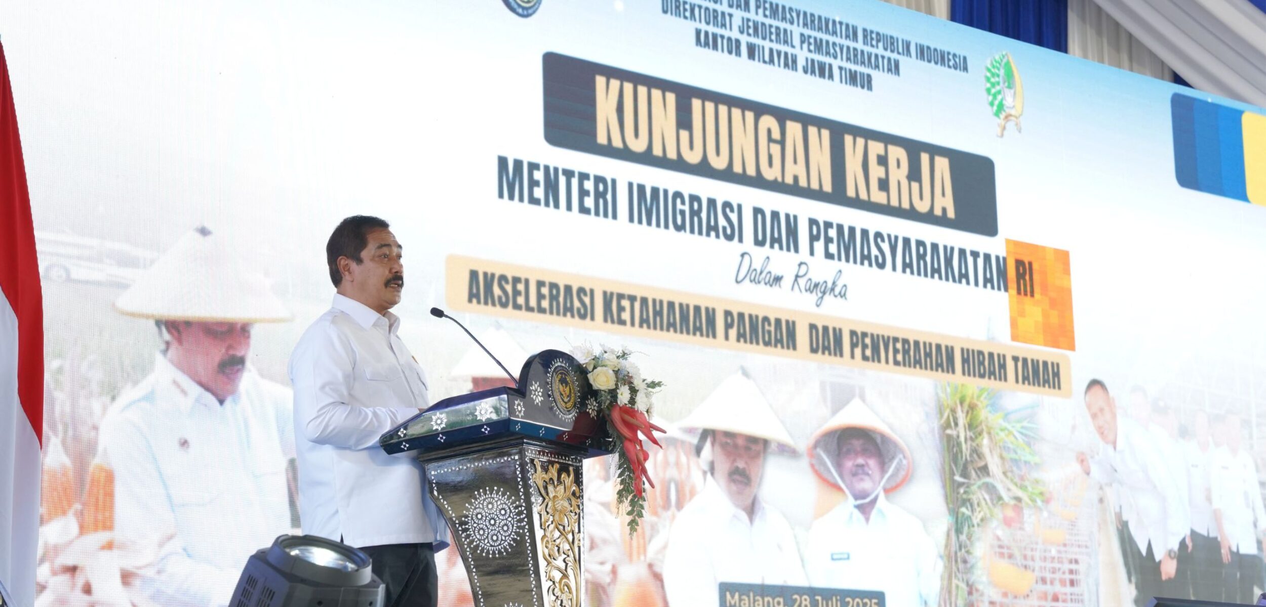 Menteri Imigrasi dan Pemasyarakatan, Agus Andrianto melaksanakan kunjungan kerja ke Sarana Asimilasi dan Edukasi (SAE) L’Sima Ngajum, Kabupaten Malang. (Humas Kanwil Ditjenpas Jatim)