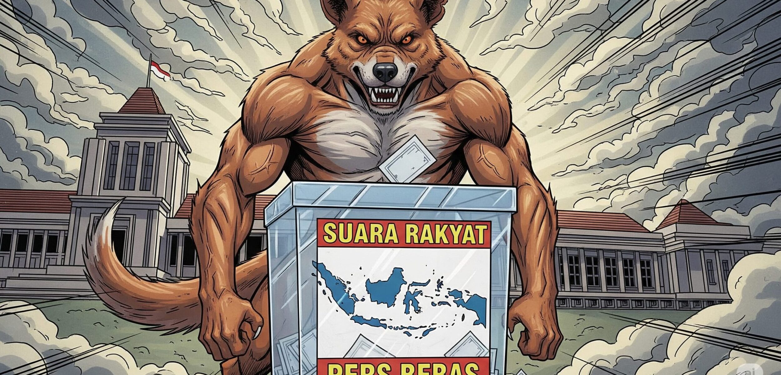 Ilustrasi pers sebagai Watchdog Journalism atau penjaga (pengawas) demokrasi