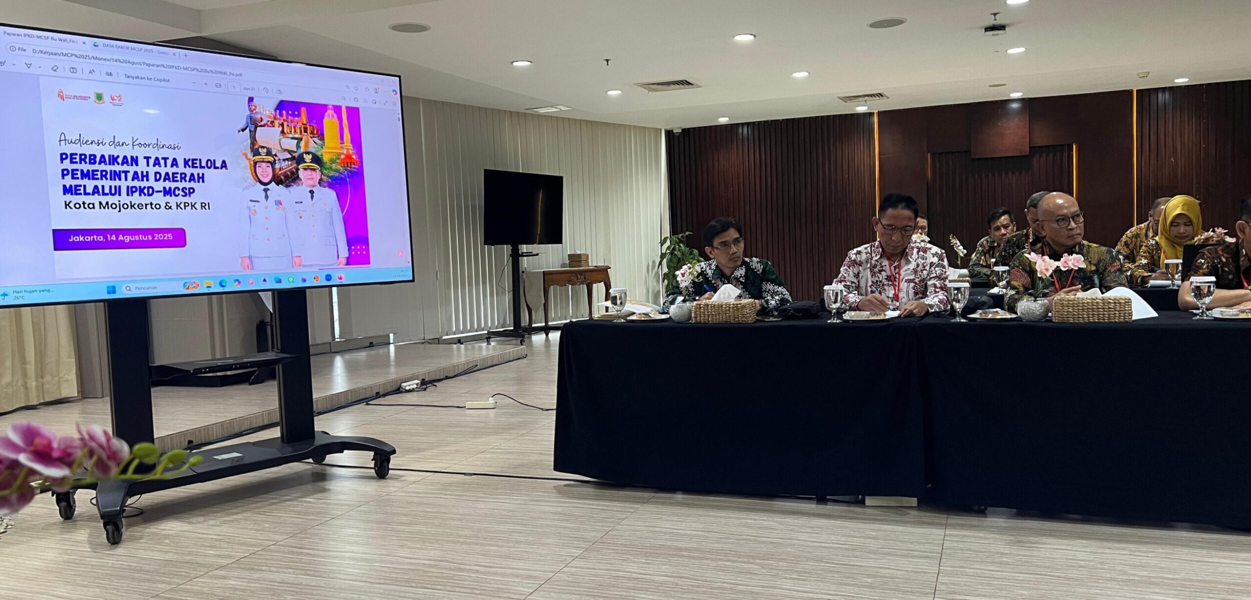 Pemkot Mojokerto Tegaskan Bukan Diperiksa KPK, Tapi Ikuti Rakor IPKD-MCSP di Jakarta