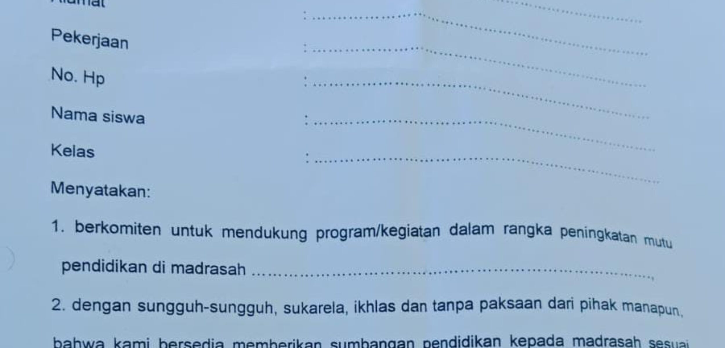 Setiap Tahun Ditarik Ratusan Ribu, Wali Murid MTs Negeri 3 Kabupaten Mojokerto Keluhkan Dugaan Pungli