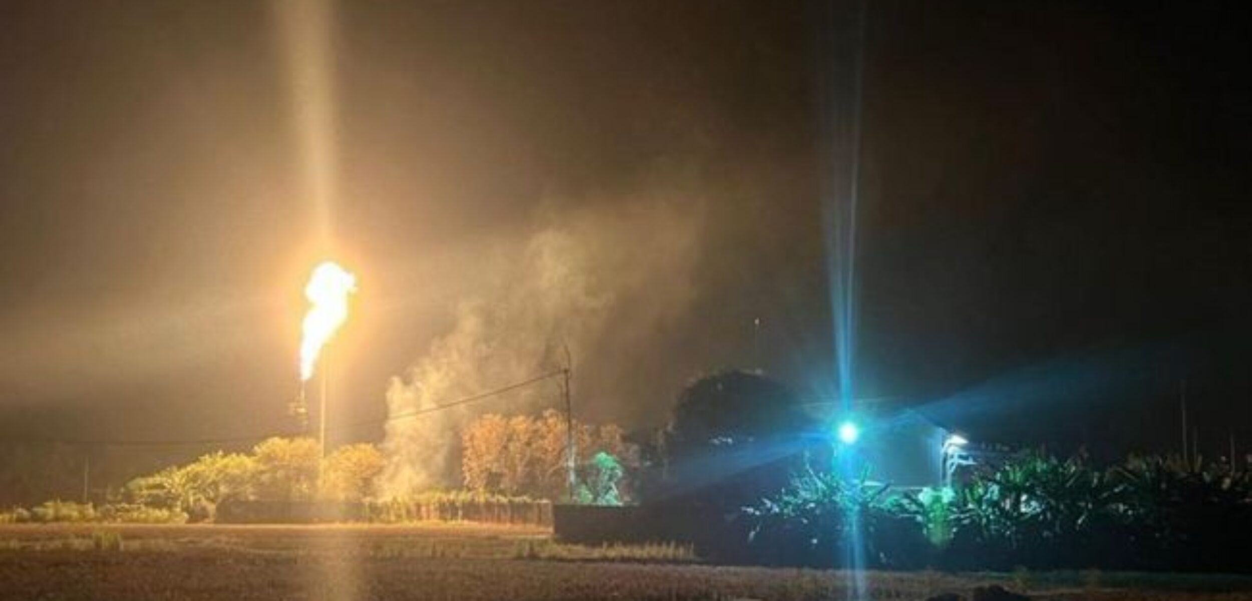 Potret ledakan yang terjadi di area PT Pertamina EP Regional 2 Zona 7 Field Subang, Jawa Barat. 