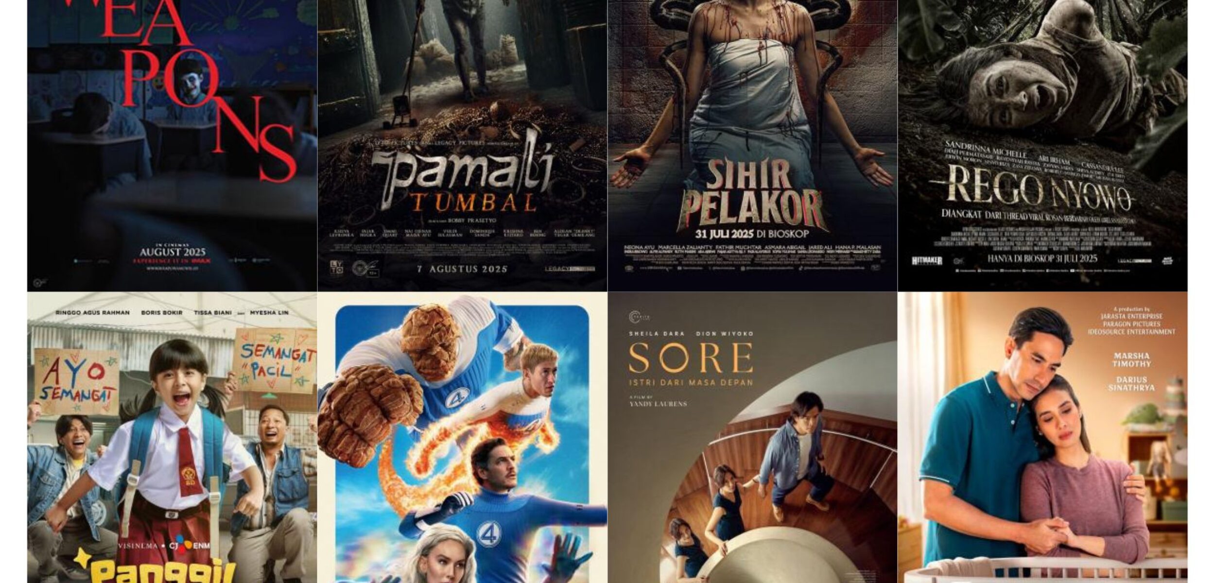 Delapan Film Tampil di Bioskop Mojokerto 8 Agustus 2025, Berikut Jadwalnya
