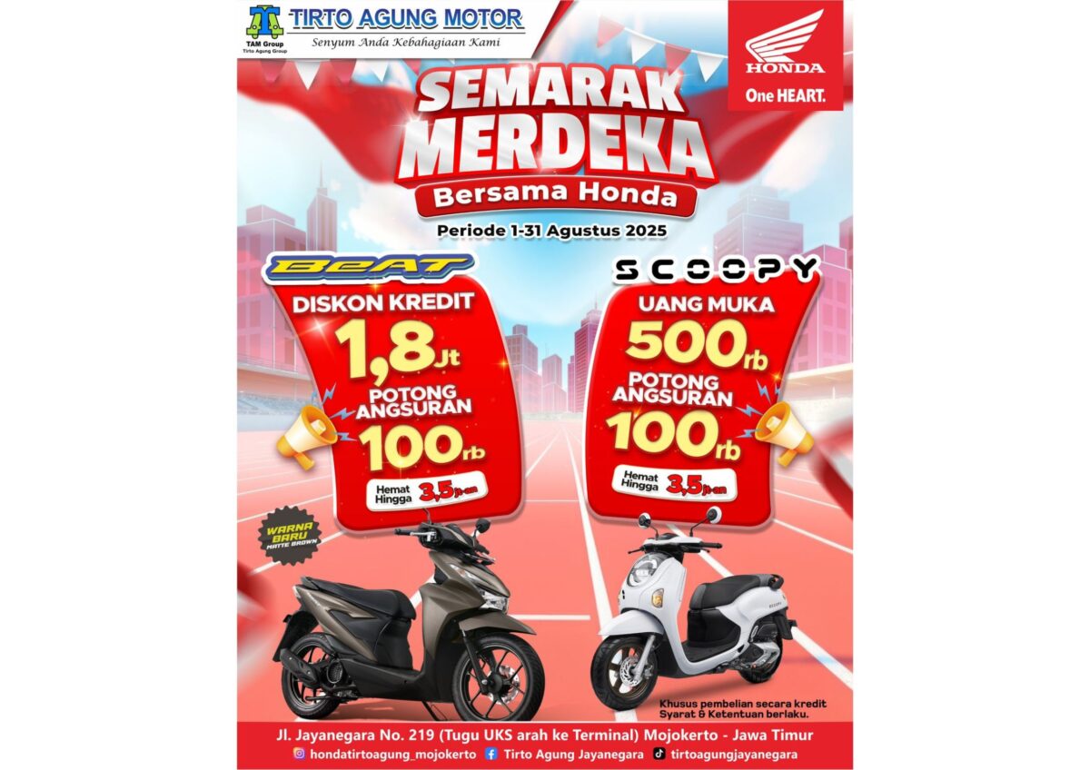 t 24 1 Promo Semarak Merdeka Bersama Honda di Tirto Agung Motor (TAM) Jayanegara Mojokerto.