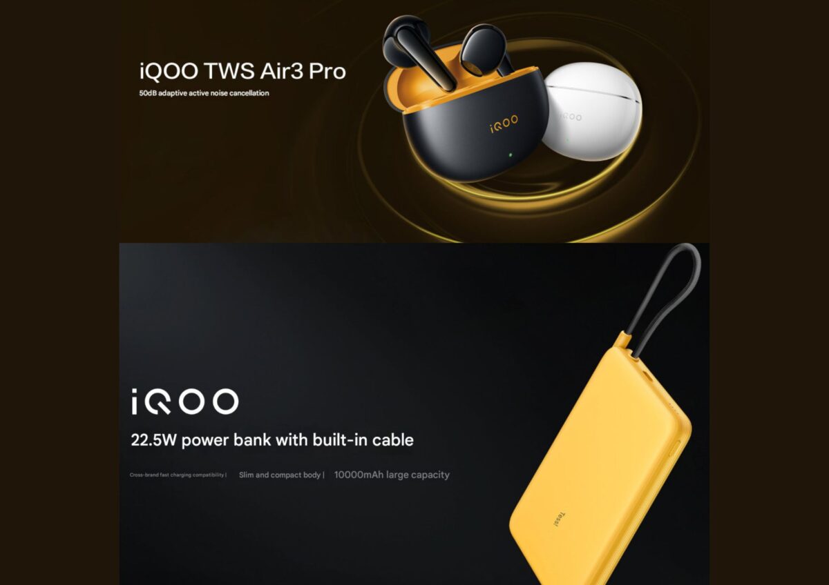 Kolase iQOO TWS Air3 Pro dan iQOO Powerbank 10.000mAh. (X)