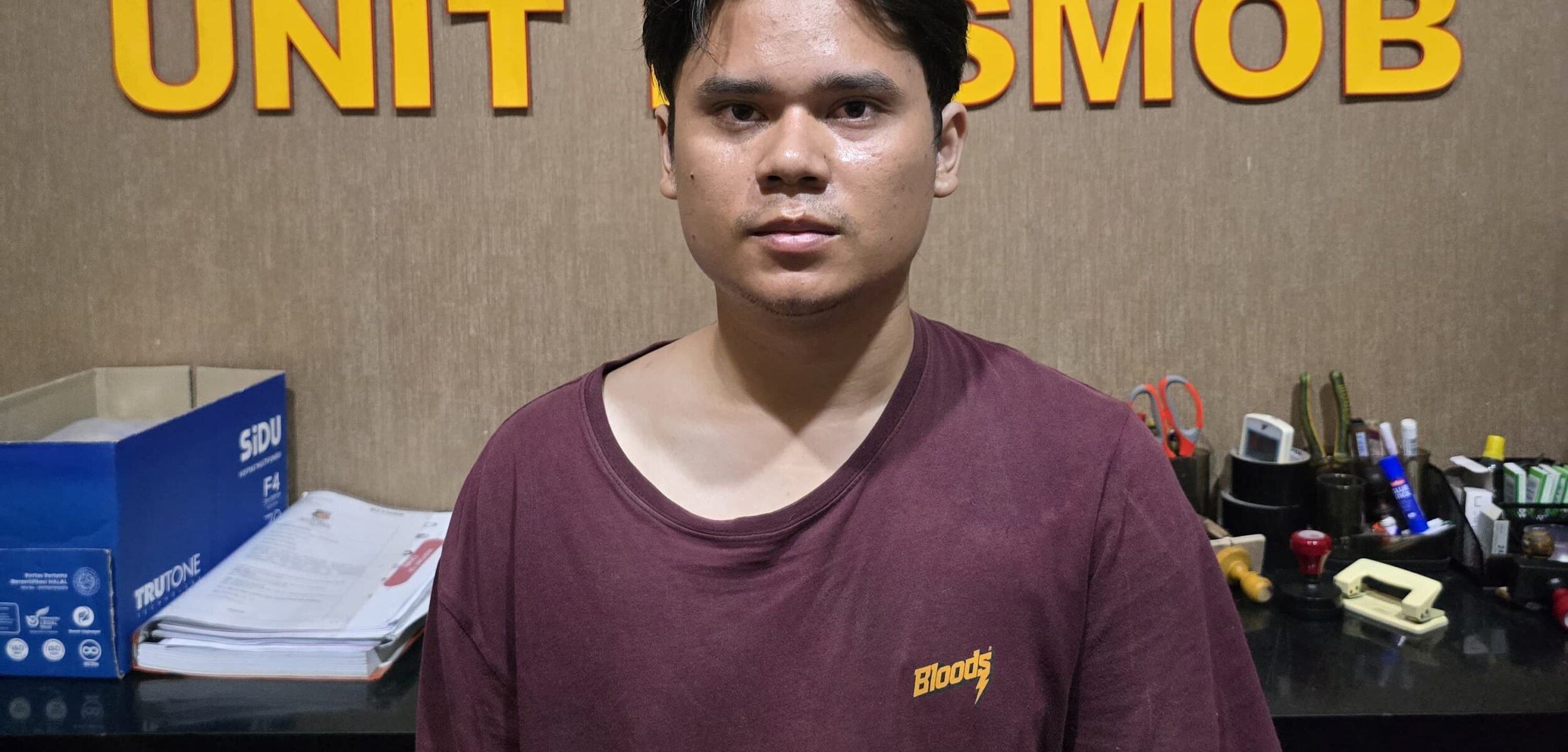 Wajah pelaku mutilasi sadis, Alvi Maulana (24) saat diamankan polisi (Satreskrim Polres Mojokerto)