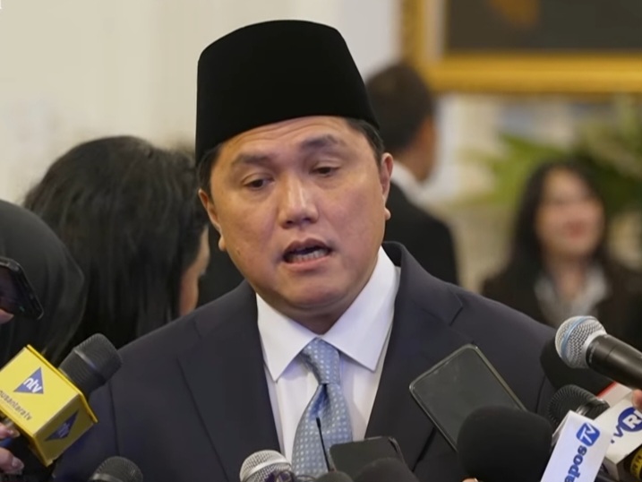 Potret Erick Thohir usai dilantik jadi Menpora. (Youtube Sekretariat Presiden)