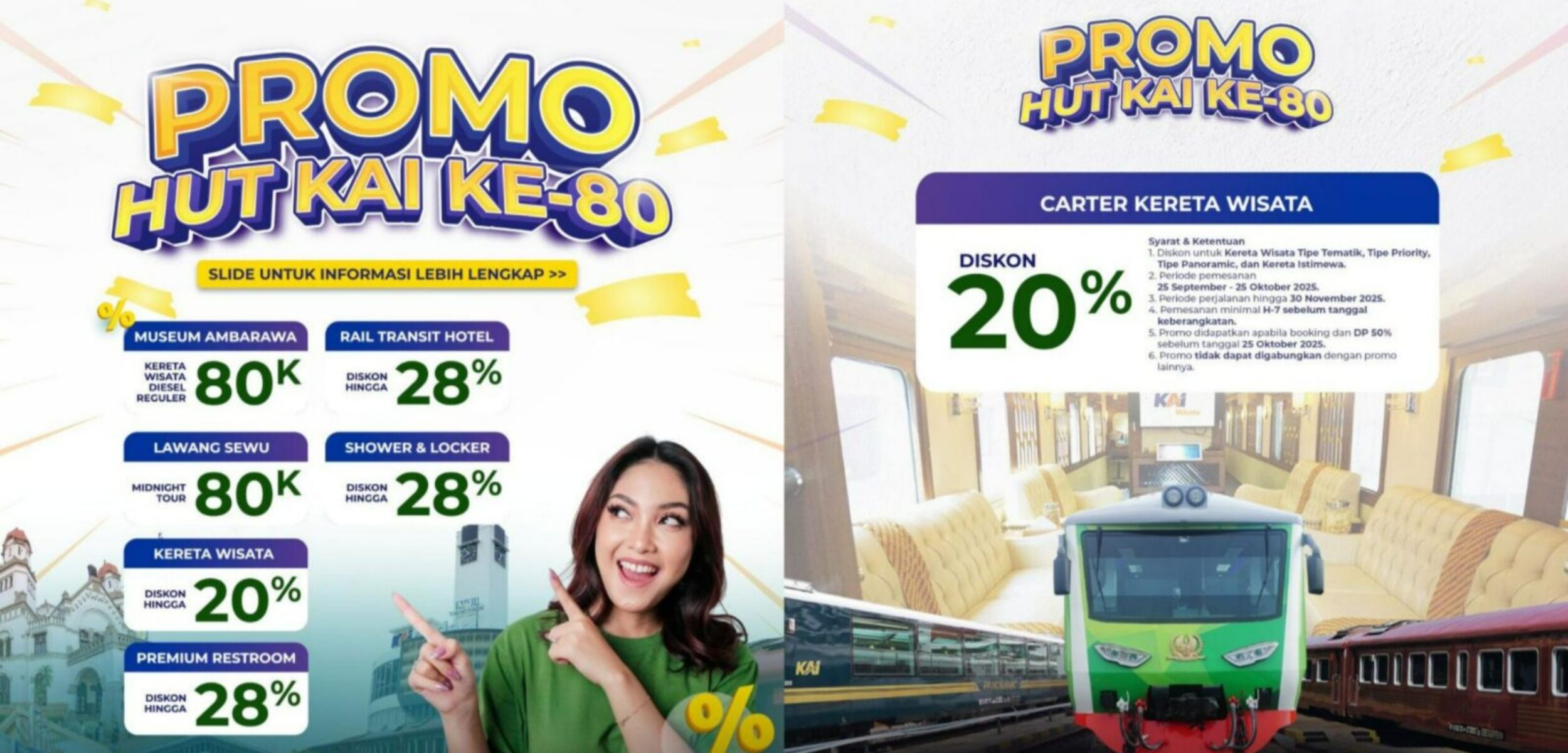 Spesial HUT Ke-80 KAI, Ada Promo Spesial hingga 28 Persen untuk Pelanggan Setia!