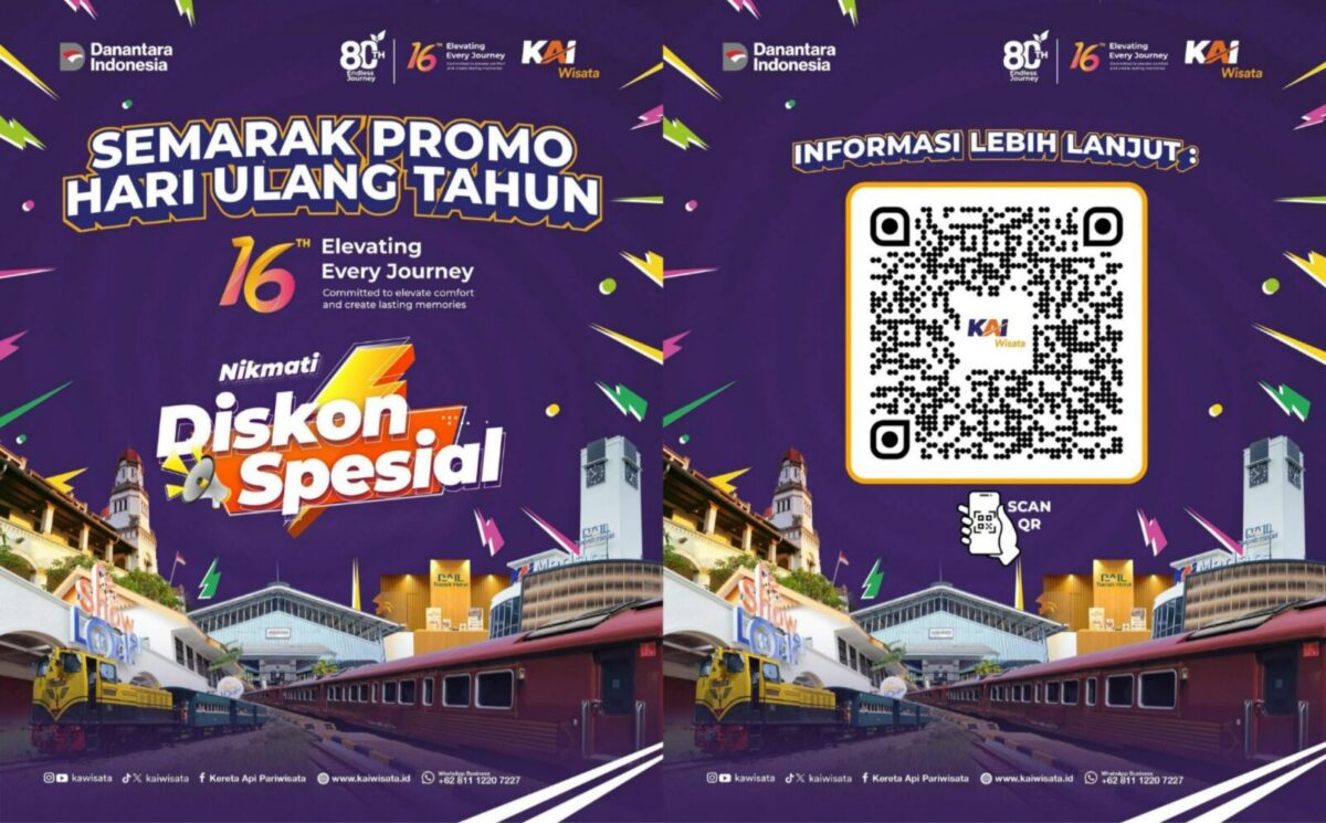 image 64 1 PT Kereta Api Pariwisata (KAI Wisata) merayakan Hari Ulang Tahun yang ke-16 dengan menghadirkan berbagai promo dan diskon spesial bagi pelanggan setia. (KAI Wisata for Kabar Terdepan)