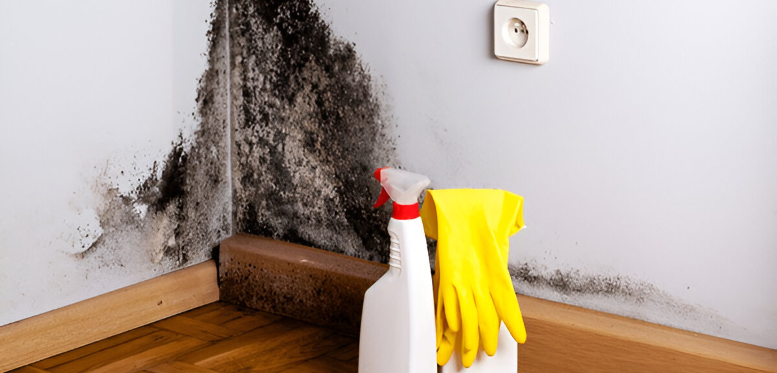 Ilustrasi jamur hitam di dinding rumah. (Shutterstock)