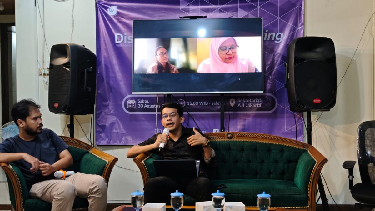Diskusi publik bertajuk “Sesat Pikir Menteri Pertanian Amran Sulaiman Menggugat Media: Pembredelan Gaya (Orde) Baru” yang digelar AJI Jakarta, Senin (20/10/2025 (Redaksi / Kabarterdepan.com)