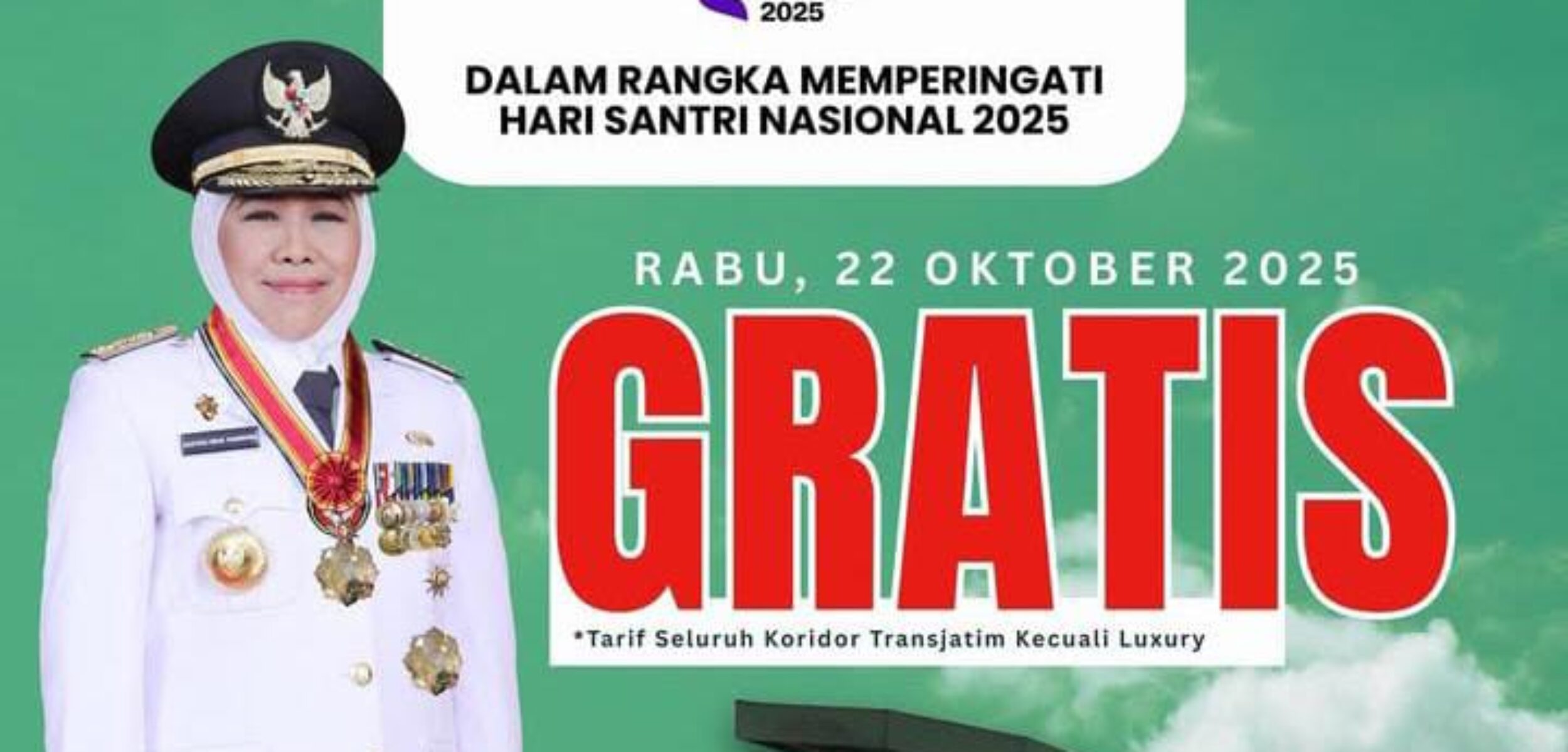 Trans Jatim Gratiskan Perjalanan di Hari Santri Nasional. (Official Trans Jatim) 